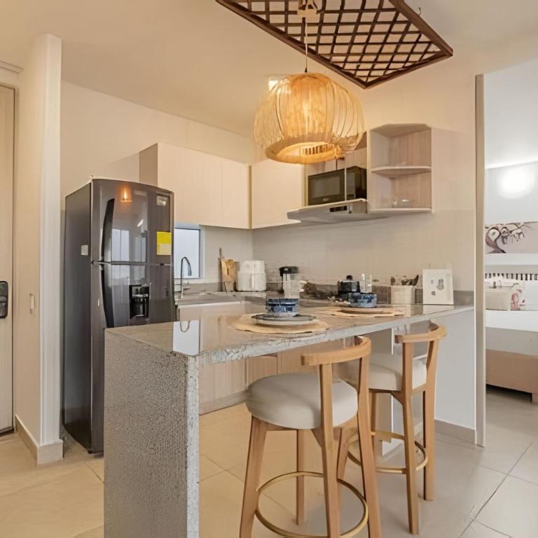 CLL11-404 Nuevo Apto Serena del Mar Playa-3min - Two-Bedroom Apartment with Balcony - 6