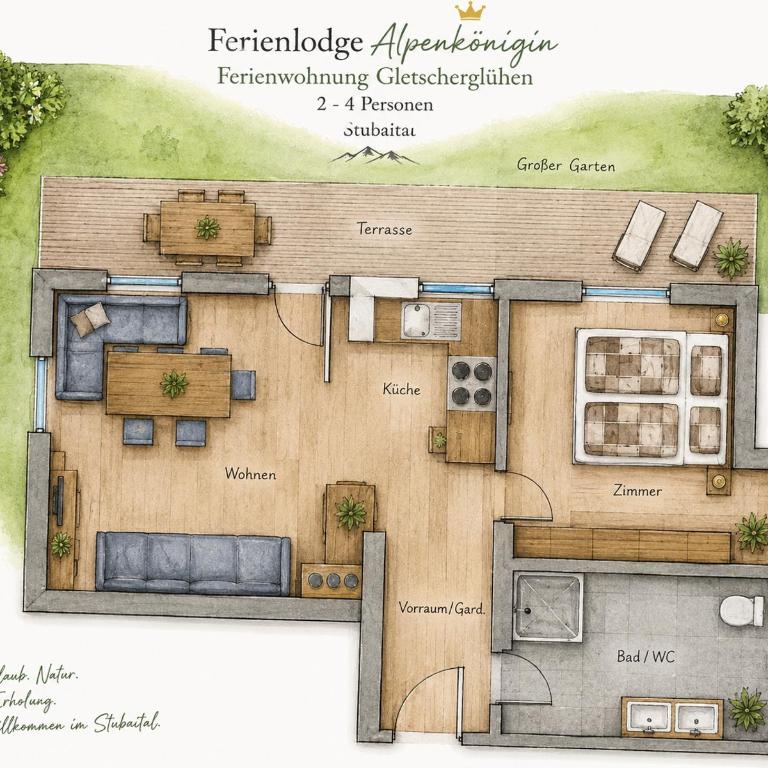 Ferienlodge Alpenkönigin Vacation in Stubai Valley - Apartment mit 1 Schlafzimmer - 23