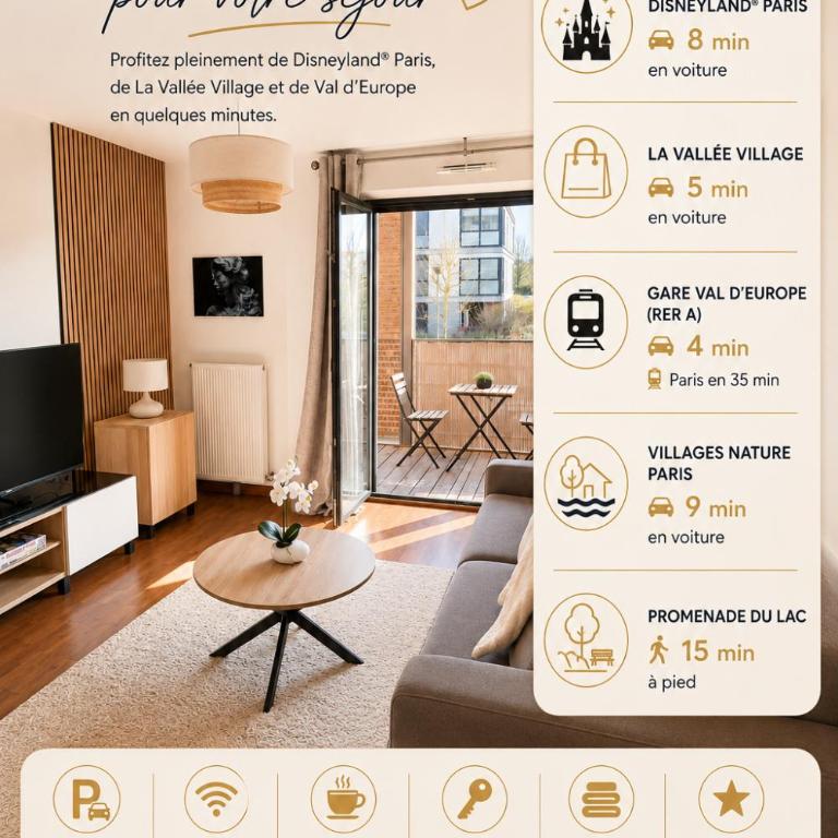 Parenthèse lumineuse près de Disney, Parking privé - Appartement 1 Chambre - 1