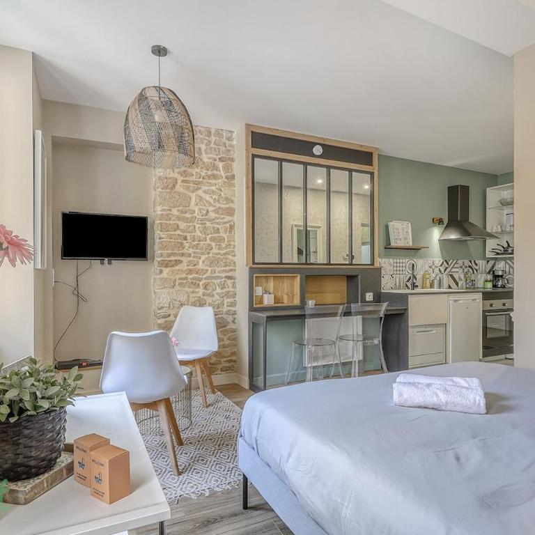 Studio Charme & Confort - Tout équipé, au cœur de Dijon - Apartamento Estudio con cama extragrande - 1