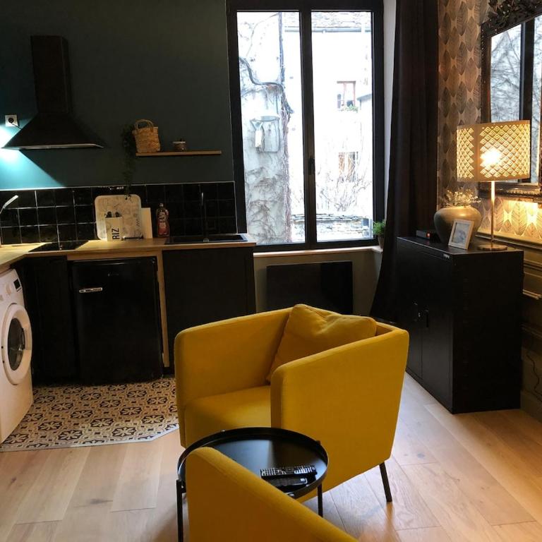 Studio Charme & Confort - Tout équipé, au cœur de Dijon - Apartamento Estudio con cama grande - 5