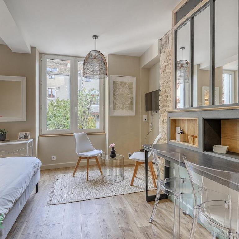 Studio Charme & Confort - Tout équipé, au cœur de Dijon - Apartamento Estudio con cama extragrande - 3