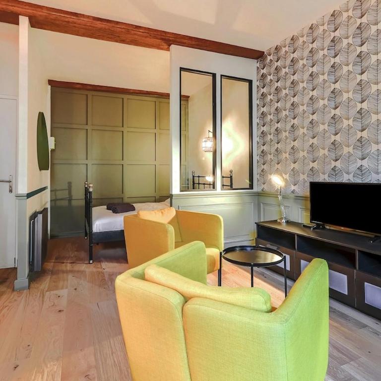 Studio Charme & Confort - Tout équipé, au cœur de Dijon - Apartamento Estudio con cama grande - 11