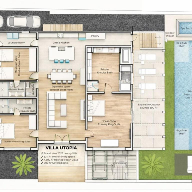 Cabo Ocean View Villa - 4BR - 50ft Pool - Hot Tub - Gym - Villa with Sea View - 25