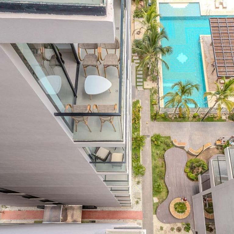 Apto Moderno con Balcon Vista al Mar y Piscina - Apartamento de 1 dormitorio - 10