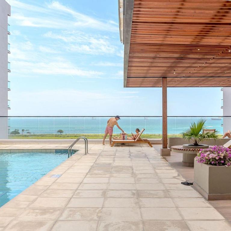 Apto Moderno con Balcon Vista al Mar y Piscina - Apartamento de 1 dormitorio - 27