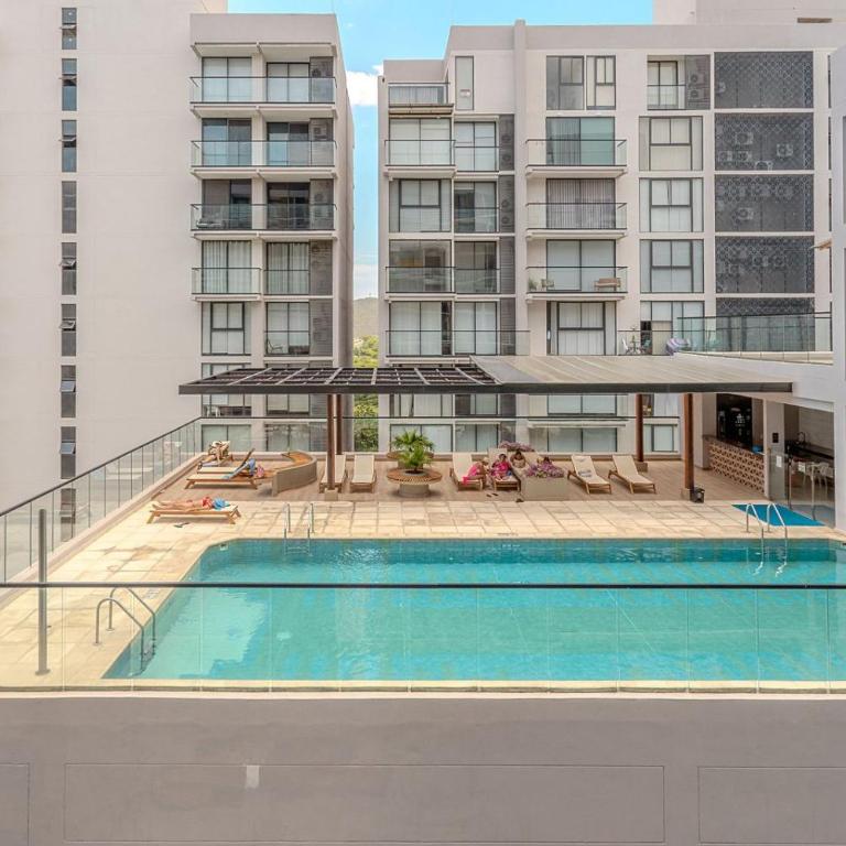 Apto Moderno con Balcon Vista al Mar y Piscina - Apartamento de 1 dormitorio - 37