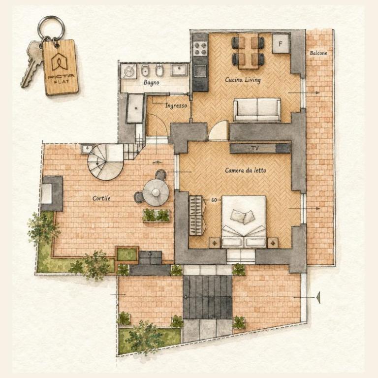 Picta Flat - Baroque apartment with parking and terrace - Appartamento con 1 Camera da Letto e Terrazza - 36