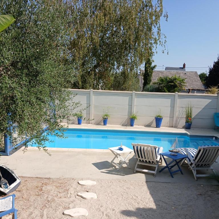 Chambre bleue avec accès plage - Chambre Double - 18