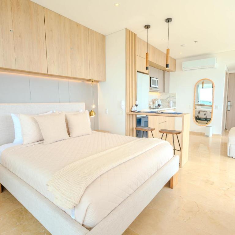 Apartamento con dos vistas al mar jacuzzi, baño turco jacuzzi con parqueadero y cerca al aeropuerto 8 20 - One-Bedroom Apartment - 9