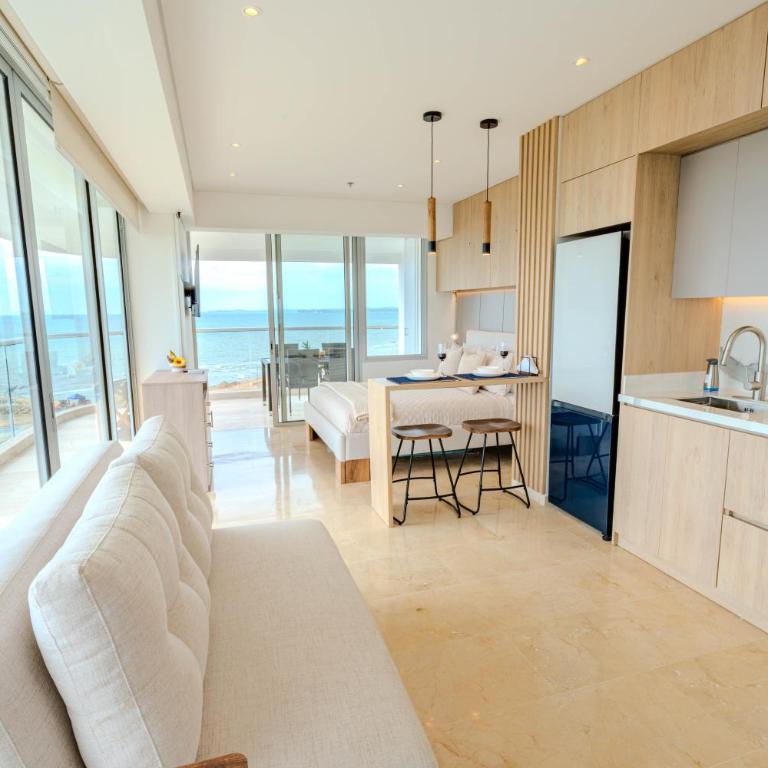 Apartamento con dos vistas al mar jacuzzi, baño turco jacuzzi con parqueadero y cerca al aeropuerto 8 20 - One-Bedroom Apartment - 2