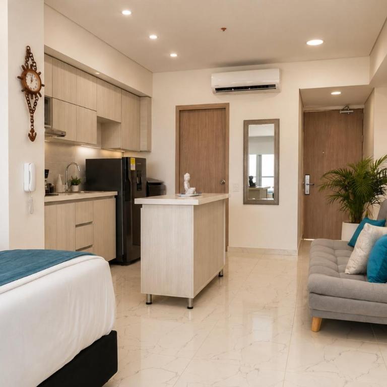 CB726 | Suite moderna frente al mar con balcón y cocina con isla - Queen Studio - 12