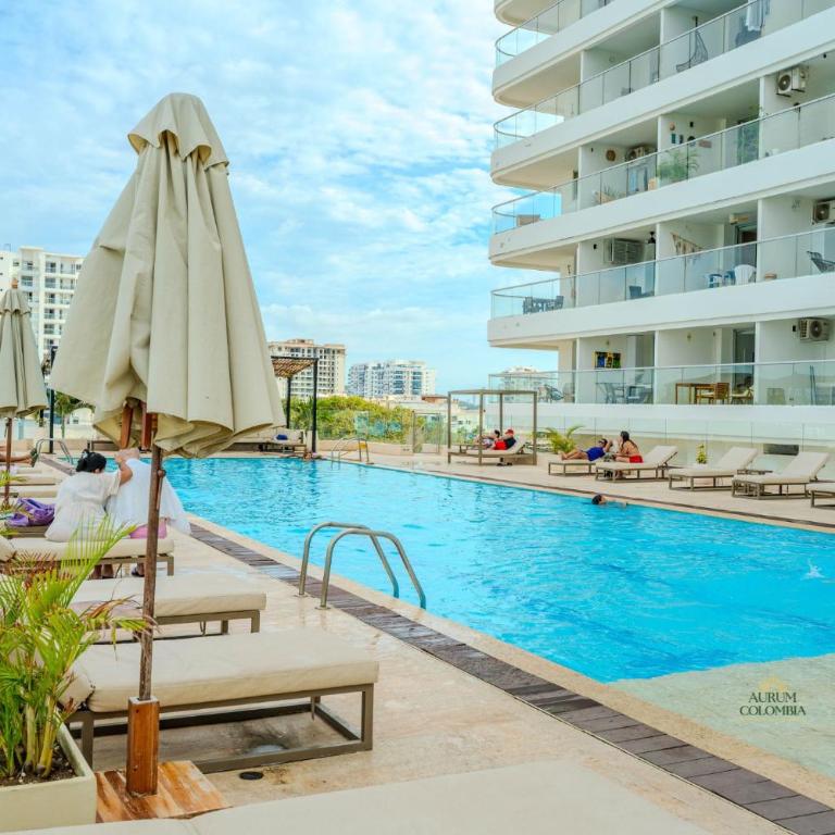 Apartamento con dos vistas al mar jacuzzi, baño turco jacuzzi con parqueadero y cerca al aeropuerto 8 20 - One-Bedroom Apartment - 27