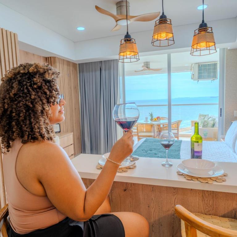 HERMOSO APARTAMENTO DE LUJO CARTAGENA BEACH RESORT CON PISCINAS JACUZZI Y BAÑO TURCo 10 24 - One-Bedroom Apartment - 15