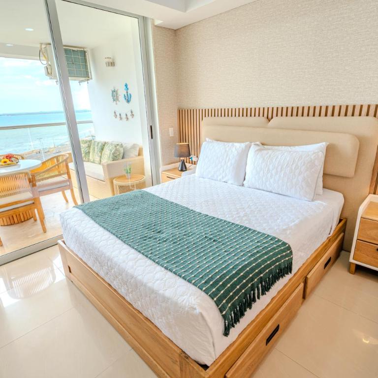 HERMOSO APARTAMENTO DE LUJO CARTAGENA BEACH RESORT CON PISCINAS JACUZZI Y BAÑO TURCo 10 24 - One-Bedroom Apartment - 9