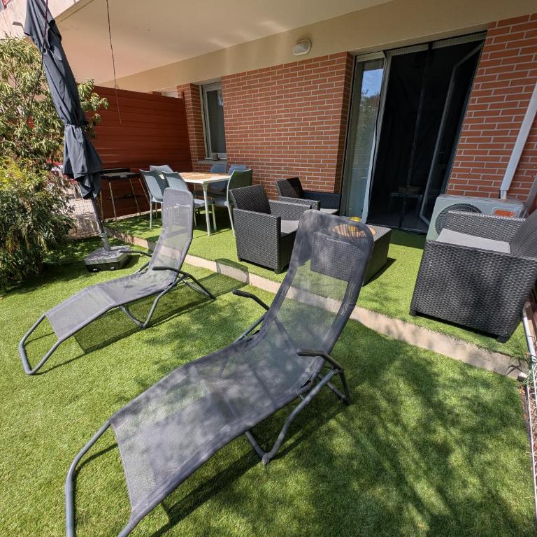 Cocon avec jardin privatif, piscine & parking à Argelès - One-Bedroom Apartment - 11