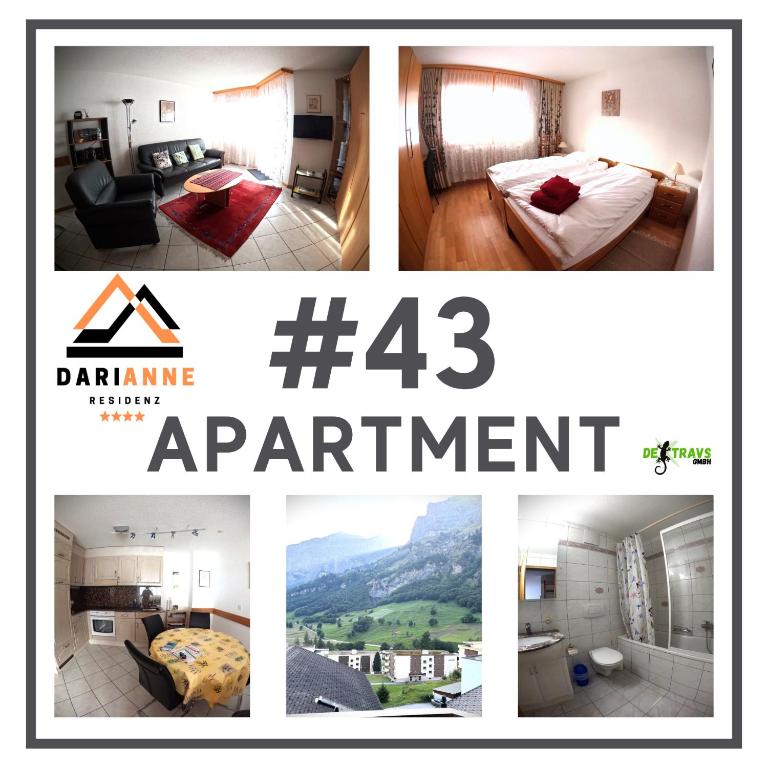 Residenz Darianne Leukerbad - Apartment mit 1 Schlafzimmer, Balkon und Bergblick - 7