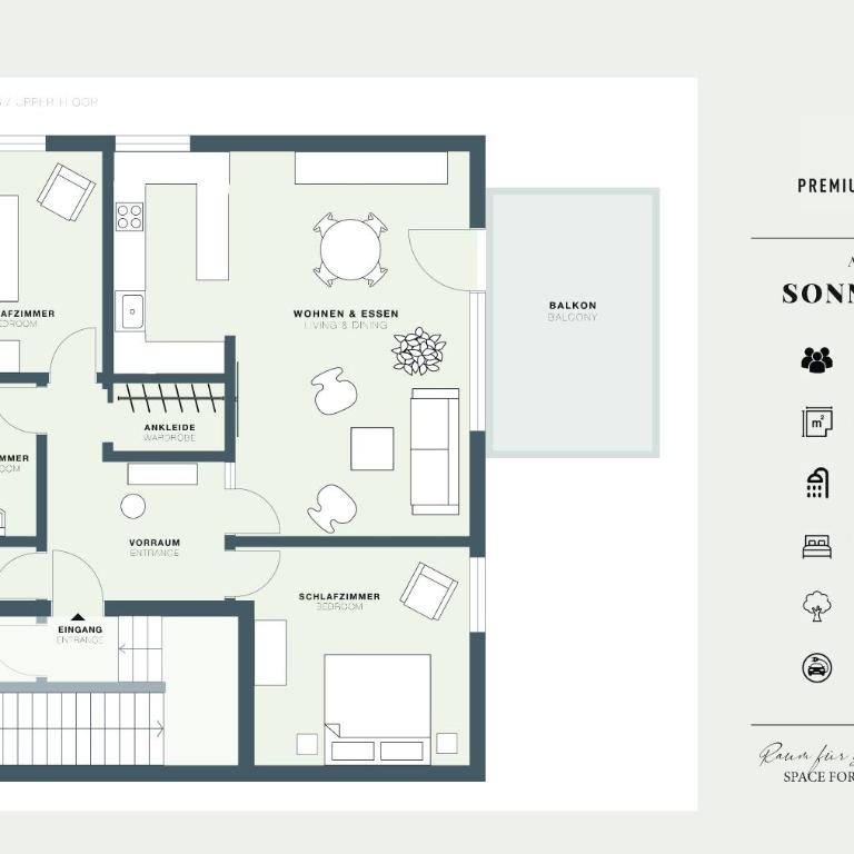 "SONNENGRÜN" - Premium Apartments Seekirchen, Balkon - Apartment mit 2 Schlafzimmern - 40
