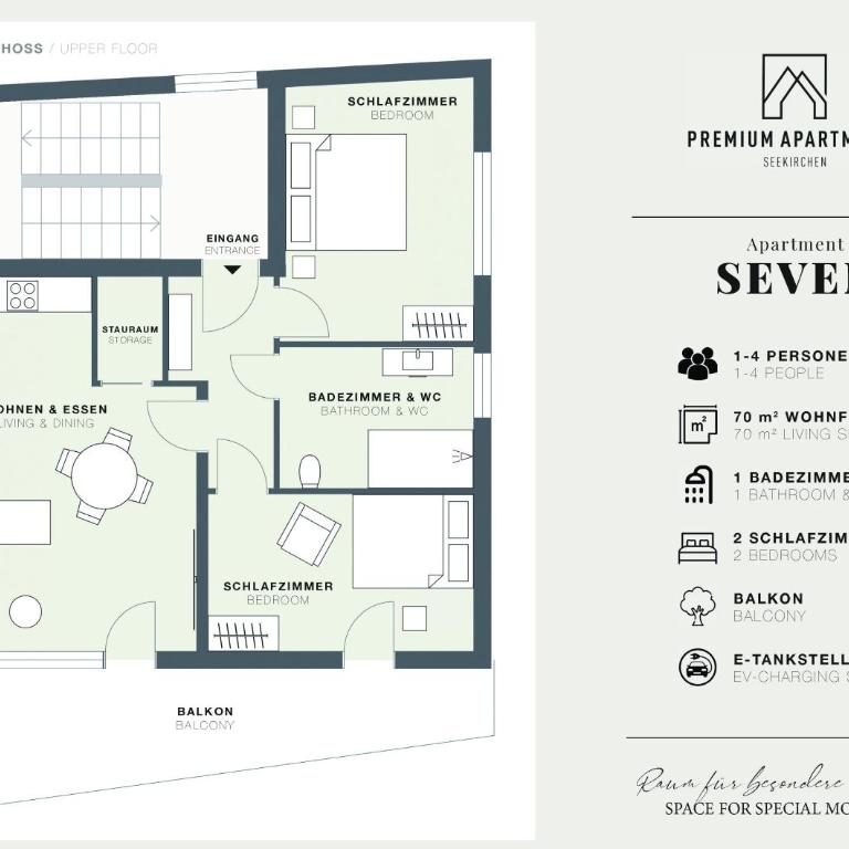 "SEVEN" Premium Apartments Seekirchen - Apartment mit 2 Schlafzimmern - 40