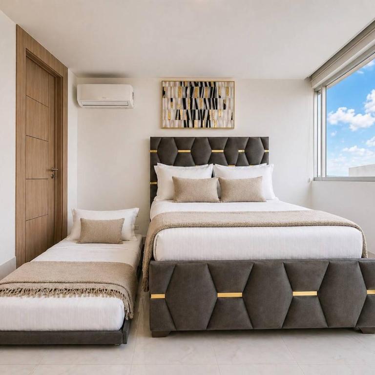 Depa de 3 habitaciones, piso alto, vista a la ciudad, piscina y gym - Family Suite - 21