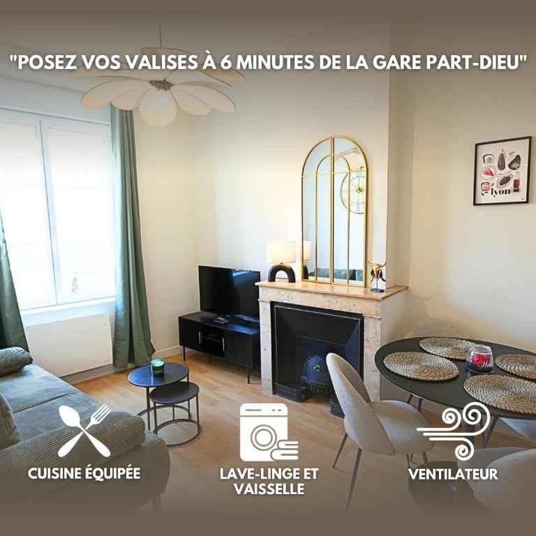 Appartement Cosy et Design - PartDieu, Métros, Lave-Linge - Apartamento de 1 dormitorio - 1