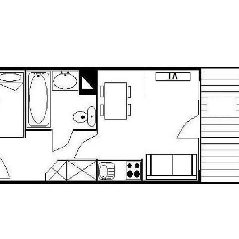 Résidence Necou - Studio fonctionnel · Proche des pistes · Balcon MAE-3194 - Monolocale - 14