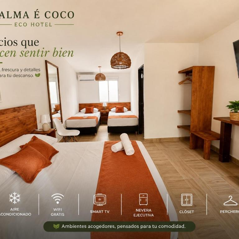 Eco-Hotel Palma É Coco - Habitación Cuádruple con baño privado - 1