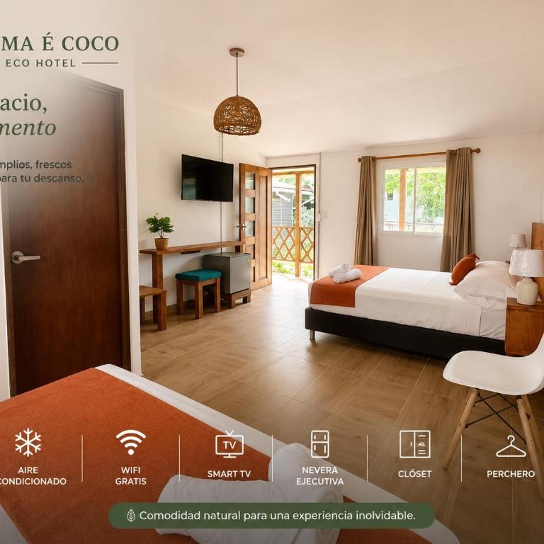 Eco-Hotel Palma É Coco - Habitación Cuádruple con baño privado - 4
