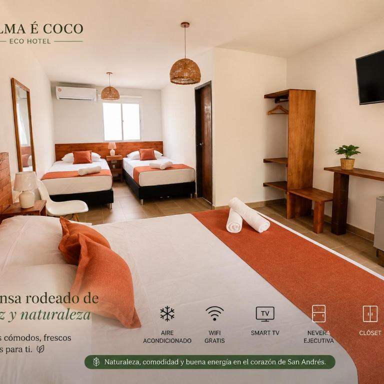 Eco-Hotel Palma É Coco - Habitación Cuádruple con baño privado - 3