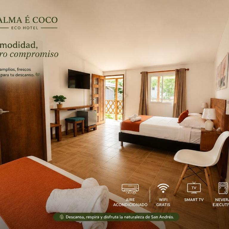 Eco-Hotel Palma É Coco - Habitación Cuádruple con baño privado - 5