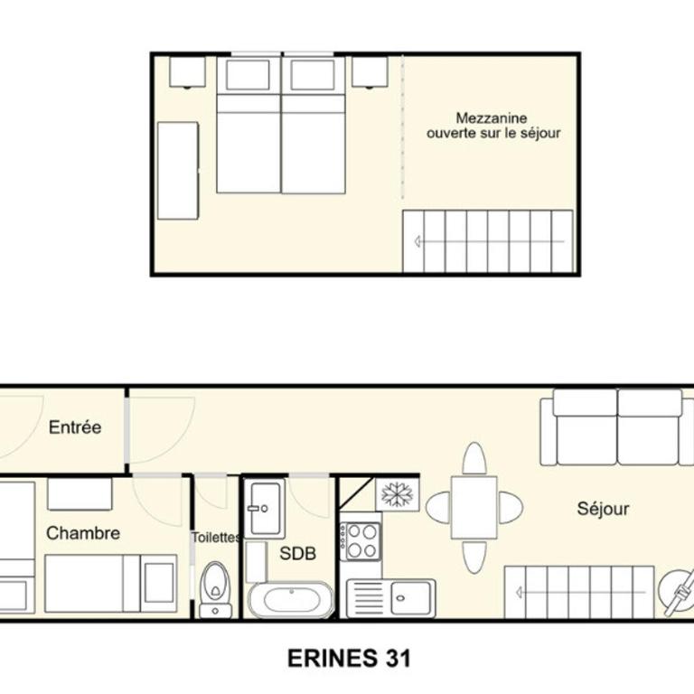Résidence Erines - AGRÉABLE 2 PIECES + MEZZANINE EN ÉTAGE, BELLE VUE MAE-1713 - Appartement - 10