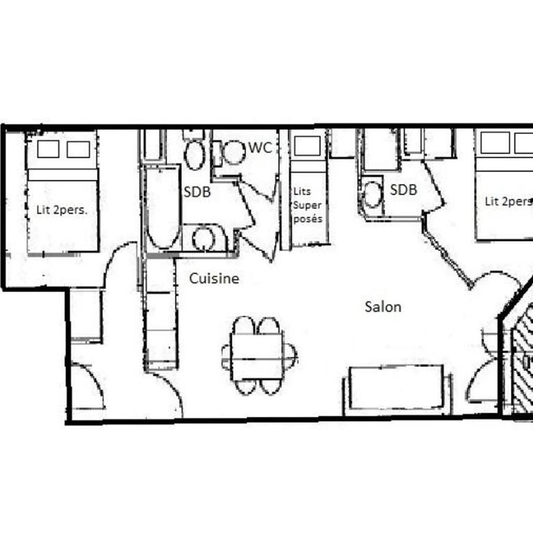 Résidence Lodges Des Alpages - 3 Pièces 6 pers - LES LODGES DES ALPAGES - 413LDGA - PLAGNE SOLEIL MAE-4284 - Appartement - 6