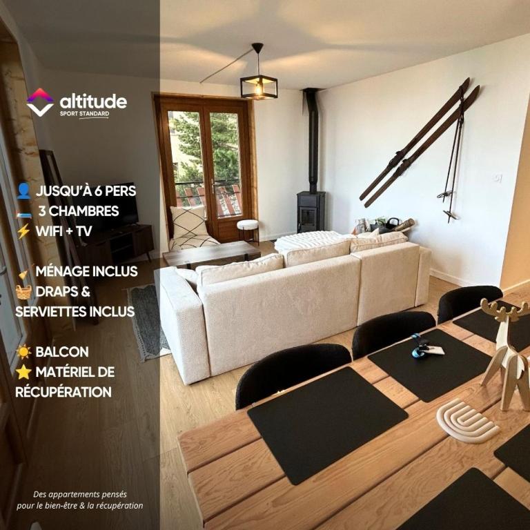 Appartement moderne et spacieux avec poêle à bois et balcon - Appartement - 40