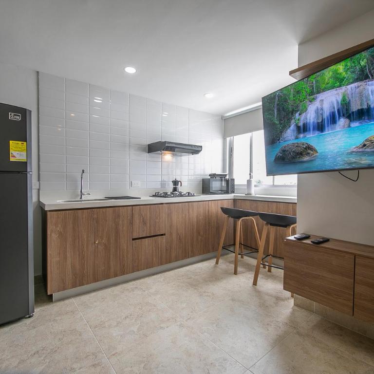 Moderno apartamento cerca a la playa el laguito - One-Bedroom Apartment - 8