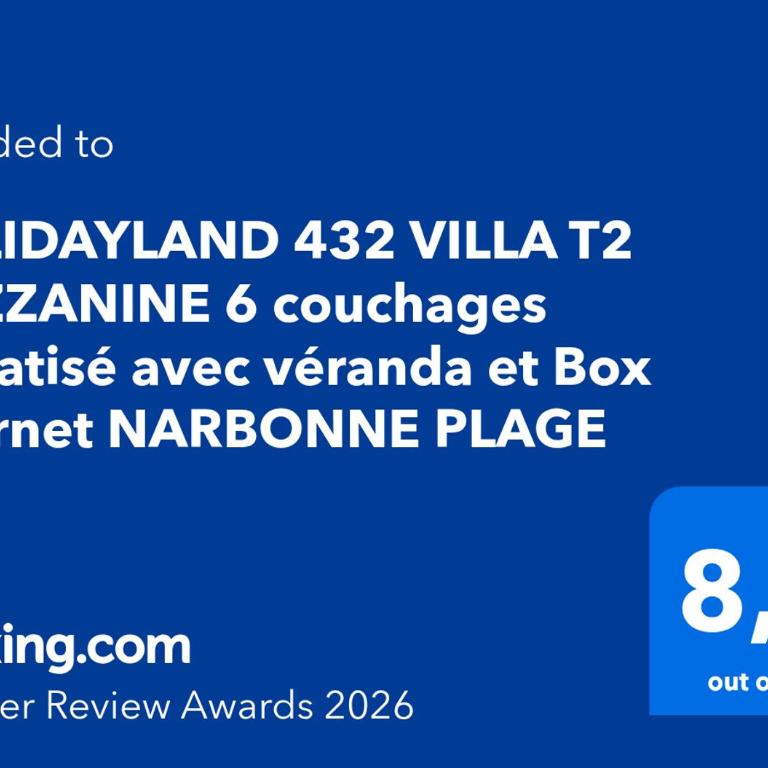 HOLIDAYLAND NARBONNE PLAGE Villas 6 ou 7 PERSONNES AVEC TERRASSE ET PLACE DE PARKING PRIVATIVE - Maison 1 Chambre - 12