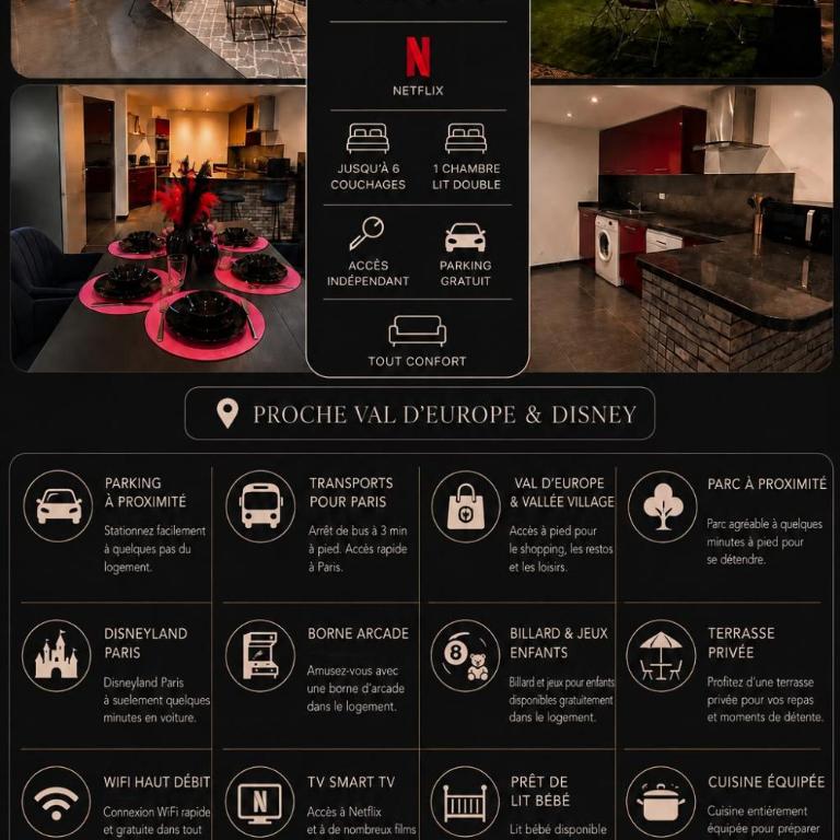 Votre Petit Paris à Serris proche Disneyland - Appartement 1 Chambre - 2