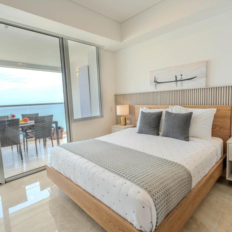 Mar de Luna en Apartamento en Cartagena Beach Resort cerca a la playa con piscina y jacuzzi - One-Bedroom Loft Apartment with One Queen Bed - 18
