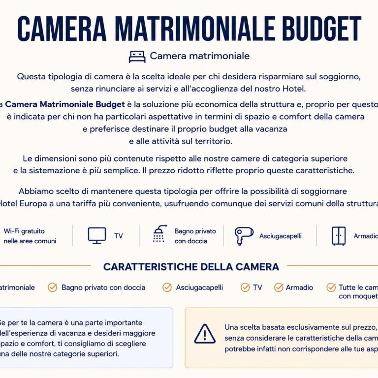 Hotel Europa - Camera Matrimoniale Budget - 2