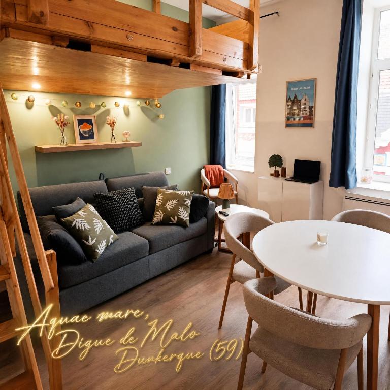 Très joli appartement rénové sur la digue de Malo Dunkerque, capacité 2 ou famille 4 personnes, Mezzanine pour les enfants! - One-Bedroom Apartment - 1