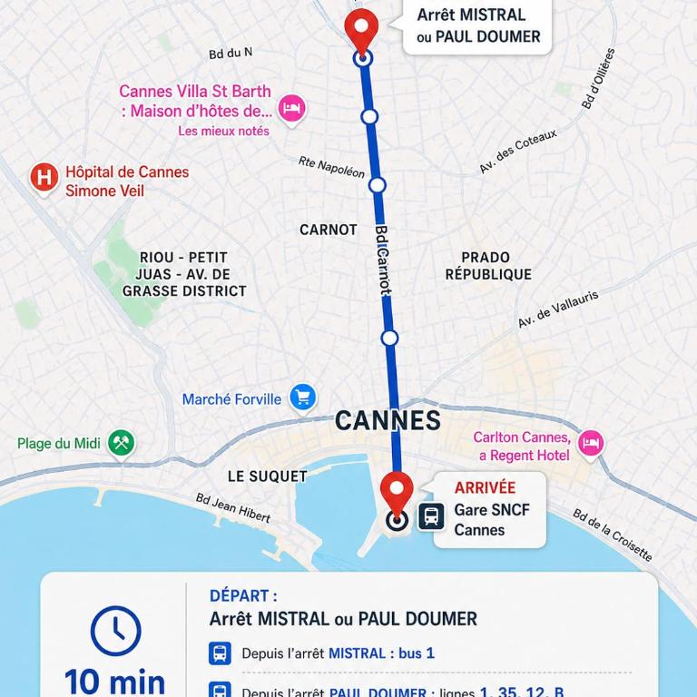 Cannes Le Cannet 2 pièces climatisé 4 pers - One-Bedroom Apartment - 15