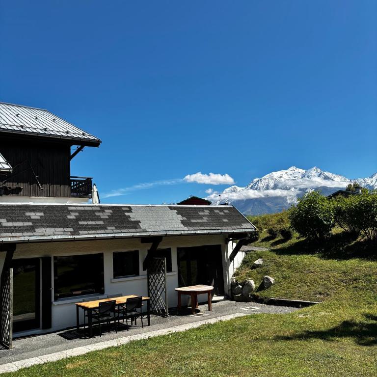 Pieds des pistes & jardin avec vue MontBlanc - terrasse rez de jardin, wifi, parking privé, linge de lit, cuisine équipée - 1 à 4 pers - Appartement 1 Chambre - 4