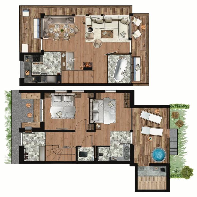 Bergdorf Vermala Gut - A luxury Chalet Resort - Chalet mit 2 Schlafzimmern - 2