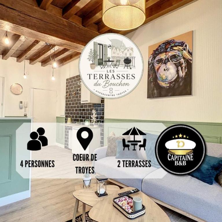 Les Terrasses du Bouchon - Coeur de Troyes - 2 pers - One-Bedroom Apartment - 1