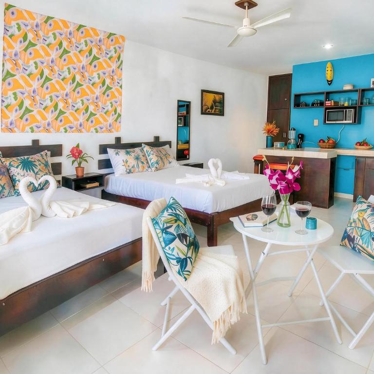 Boutique 1BR 2BR Suites Sleeps 2-8, Morning Markets, Beach & Cenote 10 Min, Kitchen Fast WiFi AC - Superior Apartment mit 1 Schlafzimmer und Balkon - 7