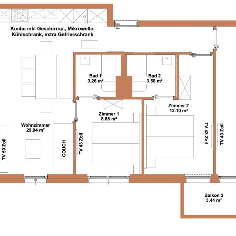 Stege Katschberg - Apartment mit 3 Schlafzimmern - 20