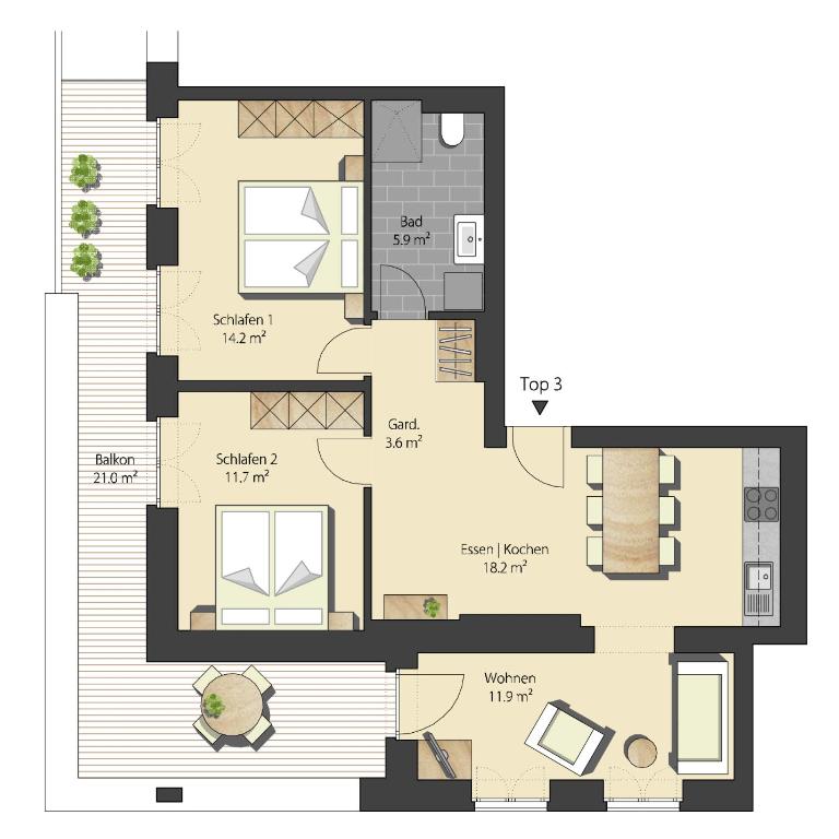 Chalet Zamang - Appartamento con Balcone - 11