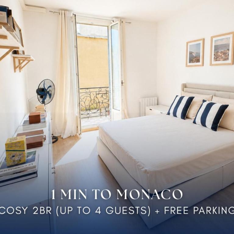 1 min to Monaco - 4 guests max - Free Parking - Appartement 1 Chambre - 1