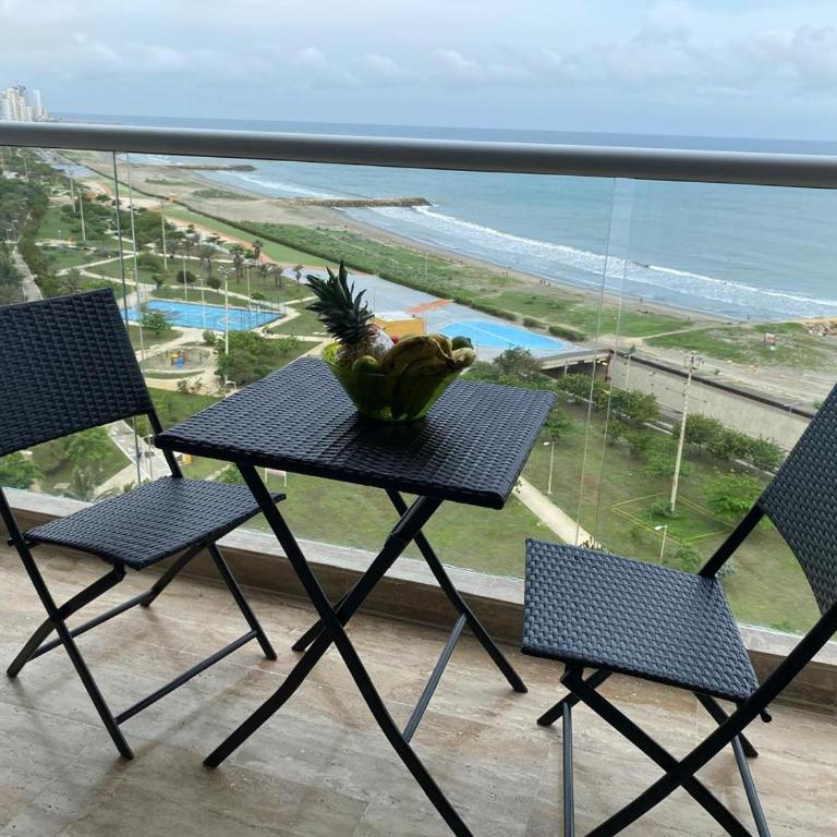 Aparta Suite en Cartagena vista al mar balcon privado Piscina - One-Bedroom Apartment with Sea View and Terrace - 28