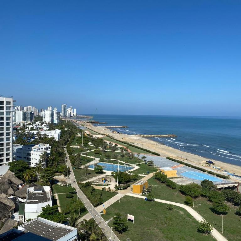 Aparta Suite en Cartagena vista al mar balcon privado Piscina - One-Bedroom Apartment with Sea View and Terrace - 24