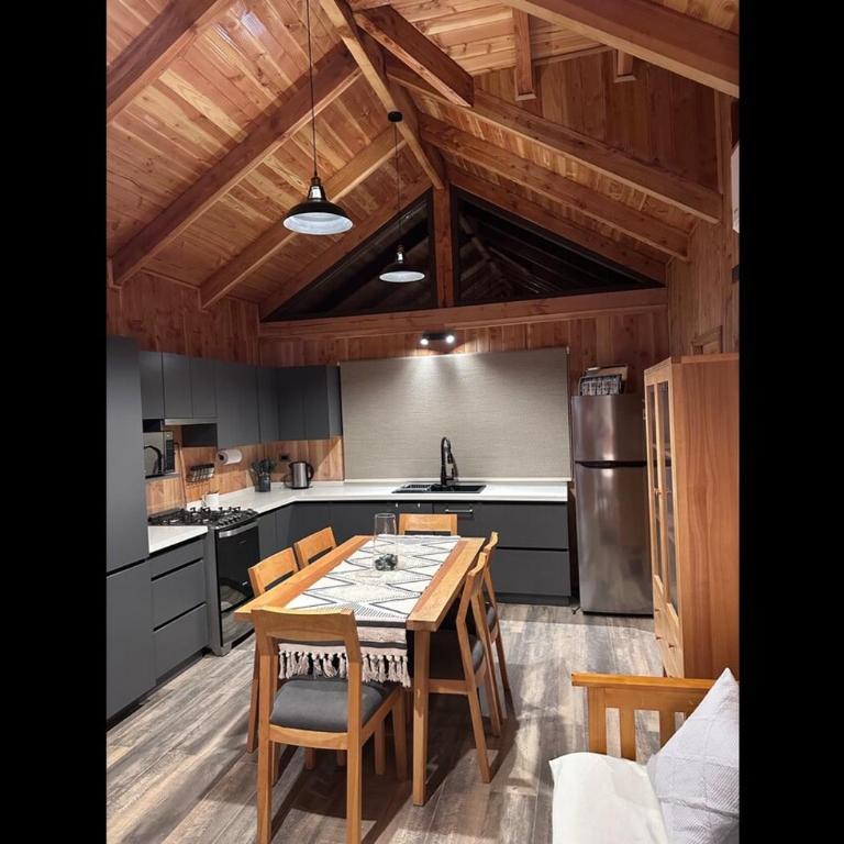 Cabaña de madera con vista al volcán sector camino Huincacara - Two-Bedroom House - 11
